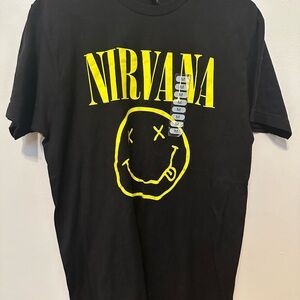 NIRVANA Black Tee with Yellow Logo